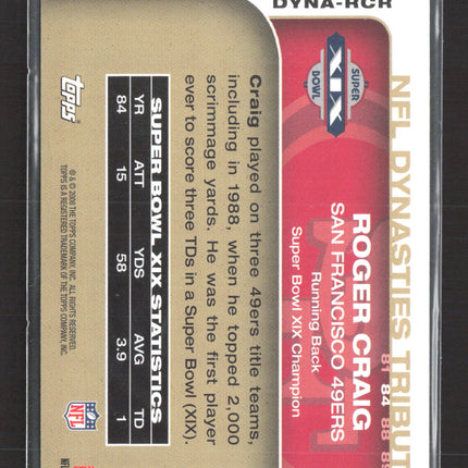 2008 Topps NFL Dynasties Roger Craig #DYNA-RCR 28/50 Auto