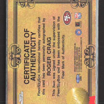 1999 Fleer Sports Illustrated Autograph Collection Roger Craig Auto