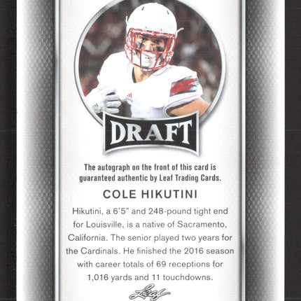 2017 Leaf Draft Cole Hikutini #A-CH4 Auto