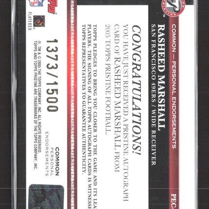 2005 Topps Pristine Rasheed Marshall #PEC-RM 1373/1500 Auto