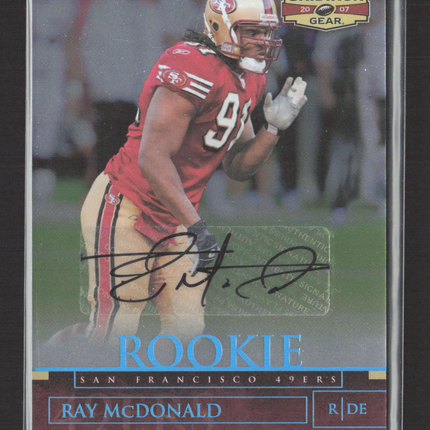 2007 Donruss Gridiron Gear Ray McDonald #175 19/25 Auto