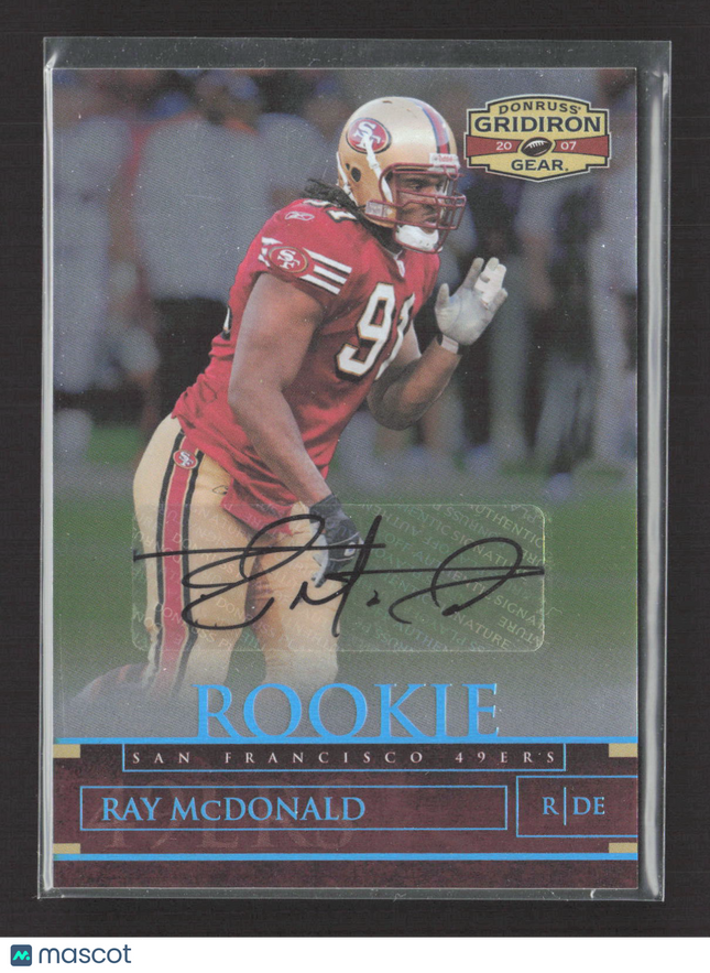 2007 Donruss Gridiron Gear Ray McDonald #175 19/25 Auto