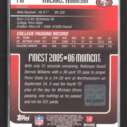 2005 Topps Finest Michael Robinson #178 X-Fractor Auto /250