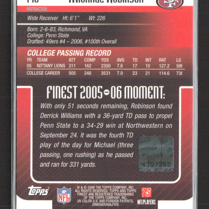 2006 Topps Finest Michael Robinson #178 Refractor Auto /399