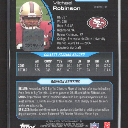 2006 Bowman Chrome Michael Robinson #259 Refractor Auto /50