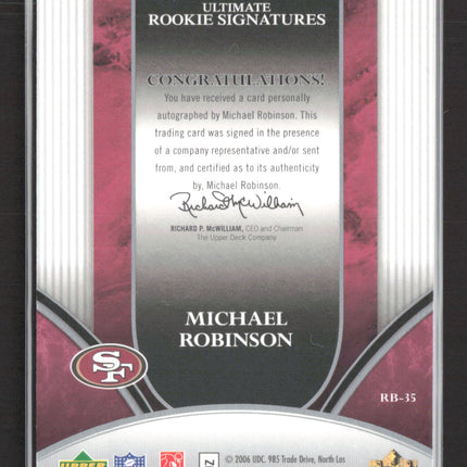 2006 Upper Deck Ultimate Collection Signatures Michael Robinson #229 Auto /150