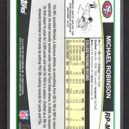 2006 Topps Rookie Premiere Michael Robinson #RP-MR Auto