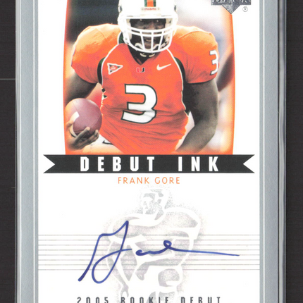 2005 Upper Deck Rookie Debut Debut Ink Frank Gore #DI-FR Auto