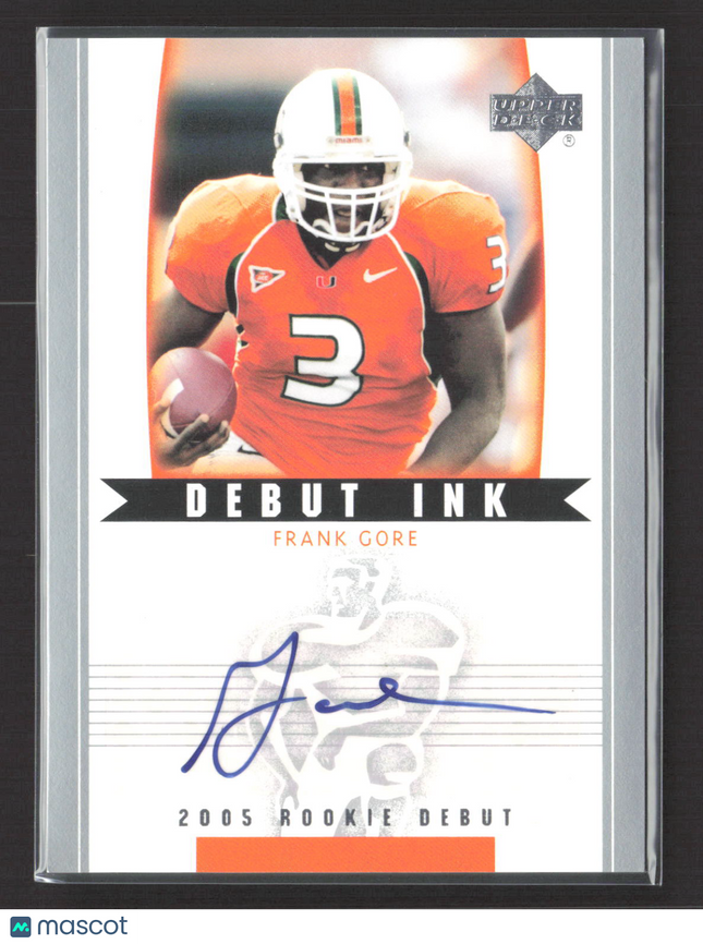 2005 Upper Deck Rookie Debut Debut Ink Frank Gore #DI-FR Auto