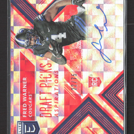 2018 Panini Elite Draft Picks Aspirations Fred Warner #226 RC Auto /75