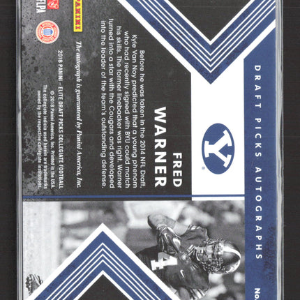 2018 Panini Elite Draft Picks Collegiate Football Fred Warner #226 RC Auto /10