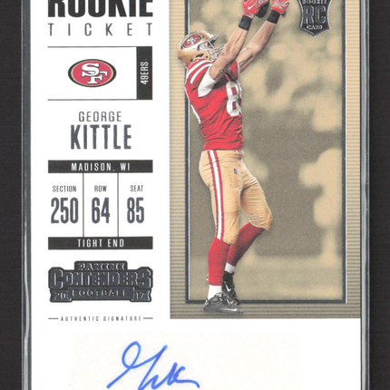 2017 Panini Contenders Football George Kittle #164 RC Auto