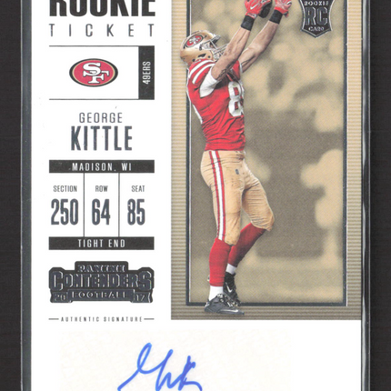 2017 Panini Contenders Football George Kittle #164 RC Auto