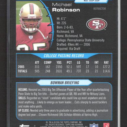 2006 Bowman Chrome Michael Robinson #259 Red Refractor /5