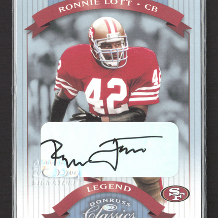 2002 Donruss Classics Significant Signatures Ronnie Lott #147 Auto /75