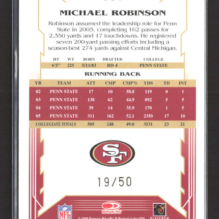 2006 Score Select Inscriptions Michael Robinson #381 Auto /50