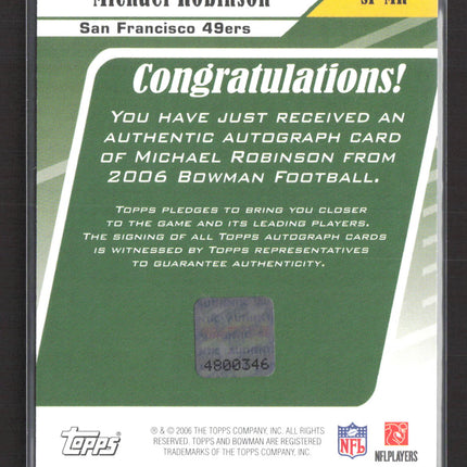 2006 Bowman Signs of the Future Michael Robinson #SF-MR 22/50 Auto