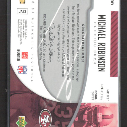 2006 Upper Deck SP Authentic Michael Robinson #SP-MR Auto