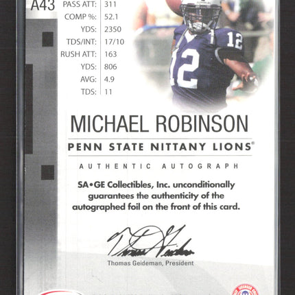 2006 SAGE Silver Level Michael Robinson #A43 Auto