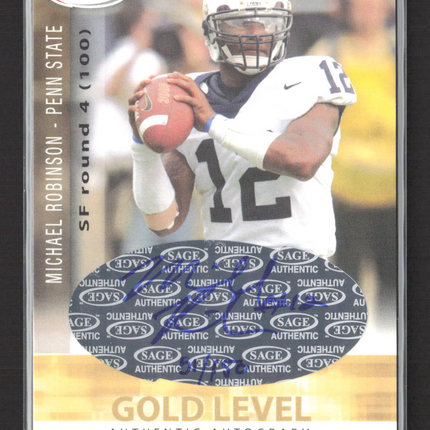 2006 SAGE Hit Gold Level Michael Robinson #A43 Auto /150
