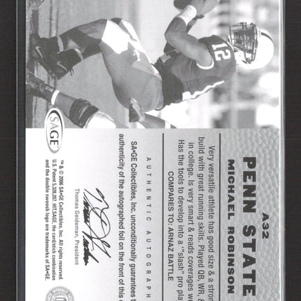 2006 SAGE HIT Michael Robinson #A32 Auto