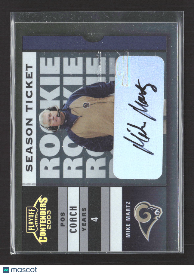 2003 Playoff Contenders Season Ticket Mike Martz #200 Auto /574