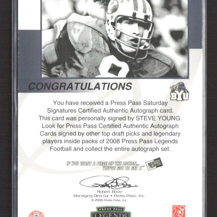 2008 Press Pass Legends Saturday Signatures Steve Young #SS-SY Auto