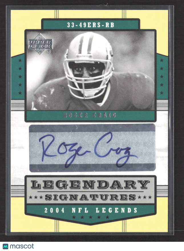 2004 Upper Deck NFL Legends Legendary Signatures Roger Craig #LS-RC Auto
