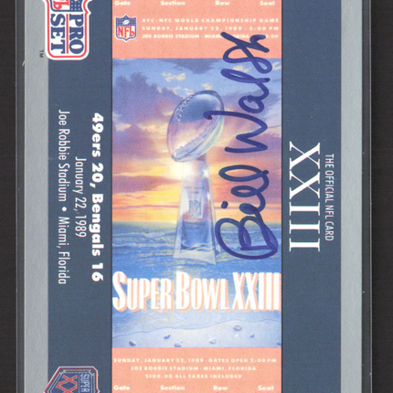 1990 Pro Set Super Bowl Facts Bill Walsh #23 Auto IP