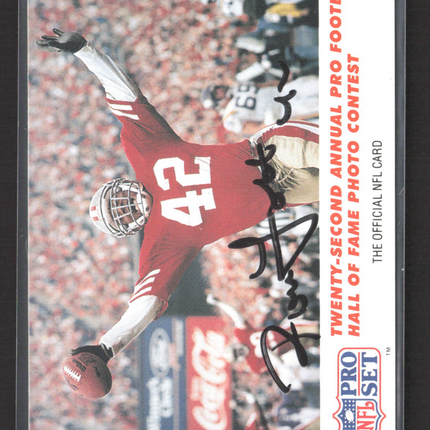 1990 Pro Set Hall of Fame Photo Contest Ronnie Lott #793 Auto IP