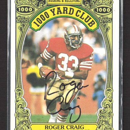1986 Topps 1000 Yard Club Roger Craig #22 Auto IP