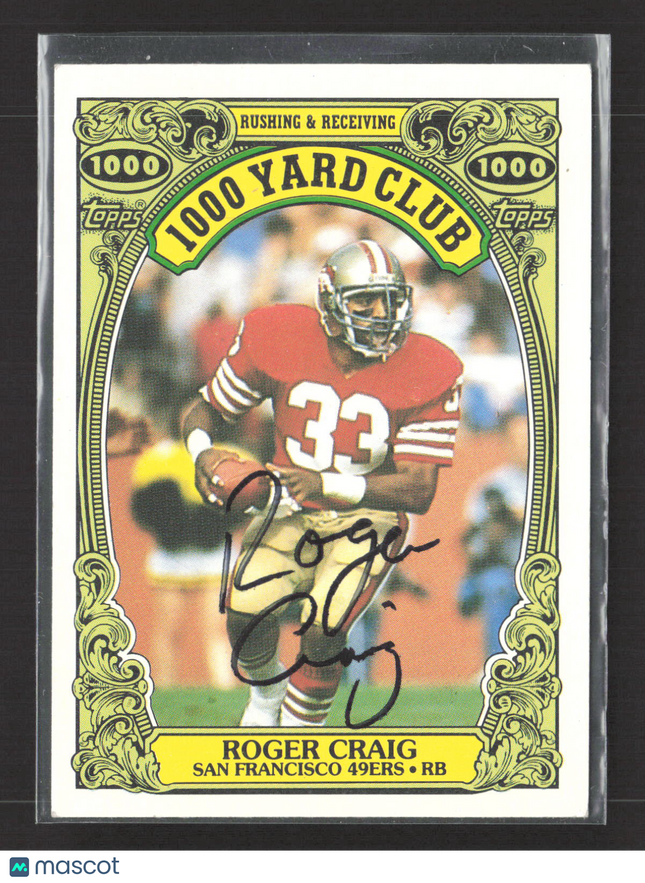 1986 Topps 1000 Yard Club Roger Craig #22 Auto IP
