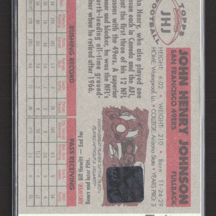 2004 Topps All-Time Fan Favorites John Henry Johnson #JHJ Auto
