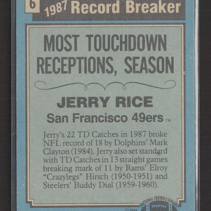 1988 Topps Jerry Rice #6 Auto IP