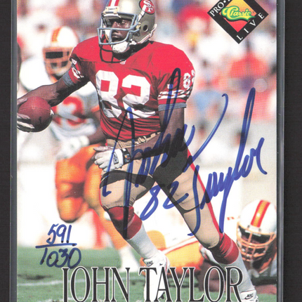 1994 Classic NFL Pro Line Live John Taylor Auto /1030