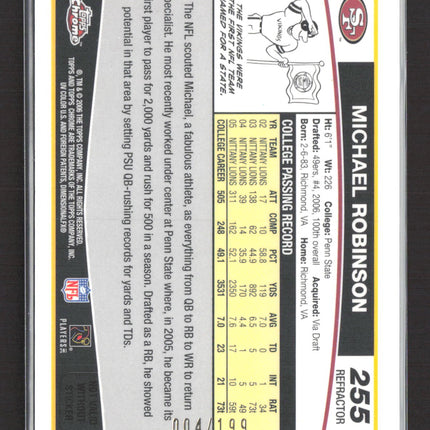 2006 Topps Chrome Special Edition Michael Robinson #255 Refractor /199