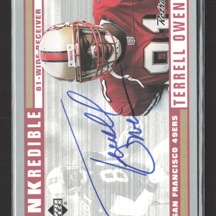1999 Upper Deck Retro Inkredible Terrell Owens #WR-49ERS Auto