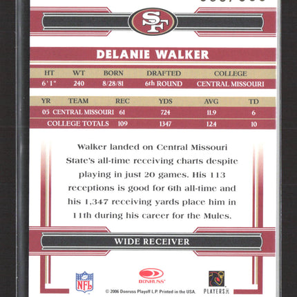 2006 Donruss Threads Delanie Walker #274 Silver Holofoil Auto /999