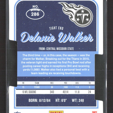 2016 Panini Donruss Football Delanie Walker #286 Press Proof Blue 23/25