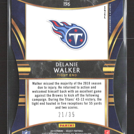 2020 Panini Select Premier Level Delanie Walker #196 White Prizm /35