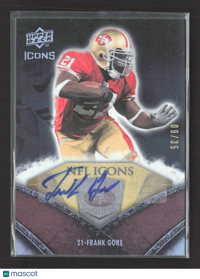 2008 Upper Deck Icons Frank Gore #NFL22 09/35 Auto
