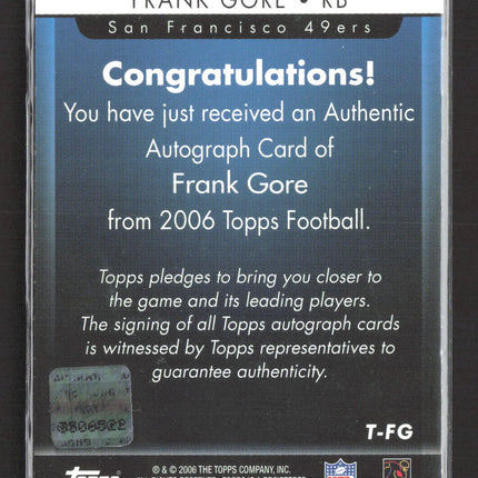 2006 Topps Football Frank Gore #T-FG Auto