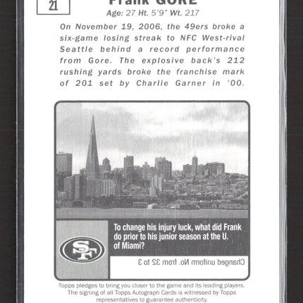 2010 Topps Magic Frank Gore #21 Auto
