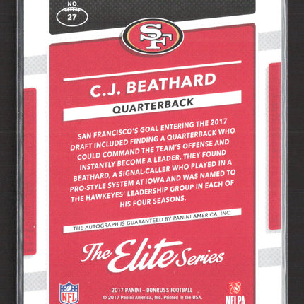 2017 Donruss The Elite Series C.J. Beathard #27 09/49 Auto