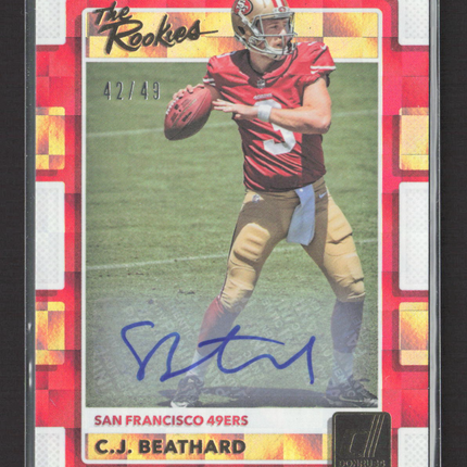2017 Panini Donruss The Rookies C.J. Beathard #27 42/49 Auto