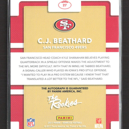 2017 Panini Donruss The Rookies C.J. Beathard #27 42/49 Auto