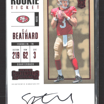 2017 Panini Contenders Football C.J. Beathard #307 RC Auto