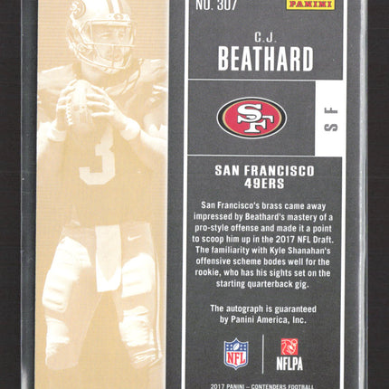 2017 Panini Contenders Football C.J. Beathard #307 RC Auto