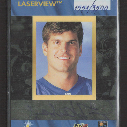 1996 Pinnacle Laserview Inscriptions Jim Harbaugh #1 1551/3500 Auto