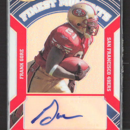 2007 Topps Finest Finest Moments Frank Gore #FMA-FG Refractor 12/25 Auto